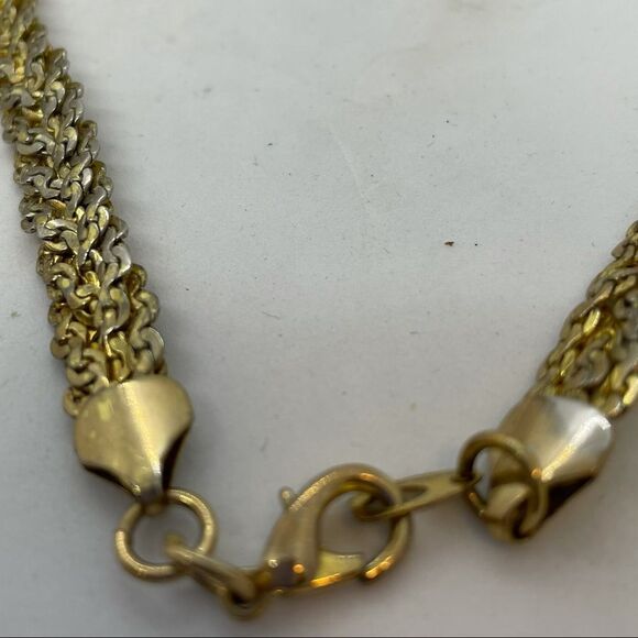 Chunky Gold Chain Braided Necklace 20 inches Vintage Mob Wife Gold Necklace - Picture 9 of 15